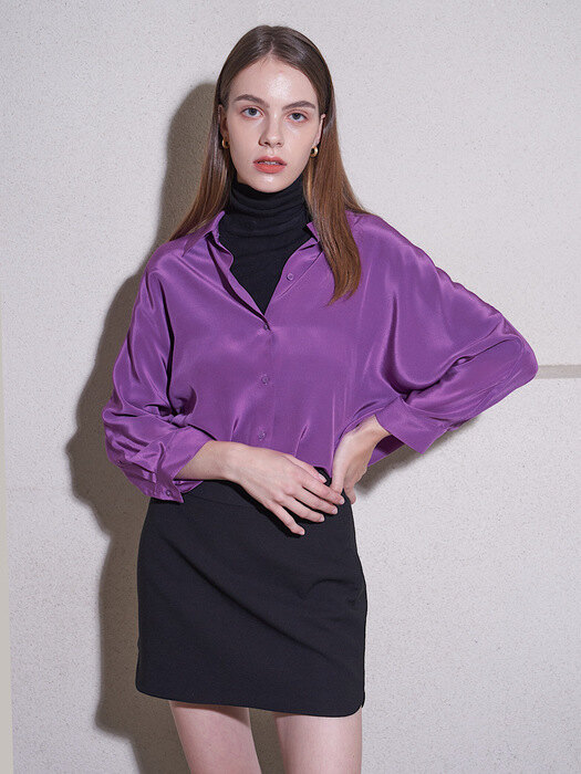 Fluid Silk Shirt Purple