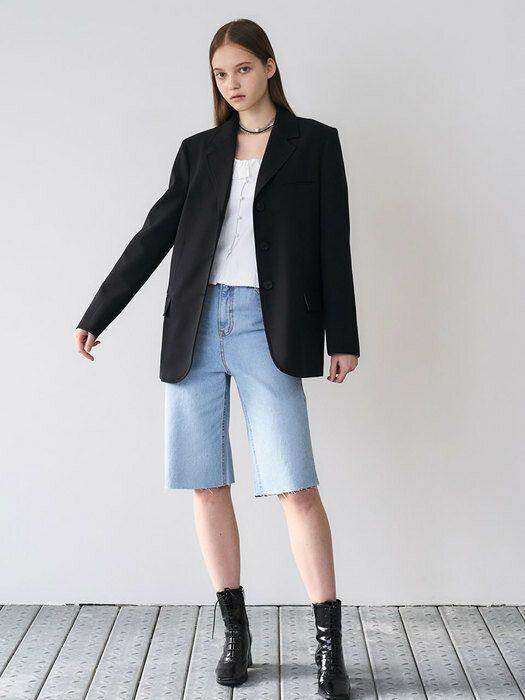 22 Spring_ Black Single Blazer