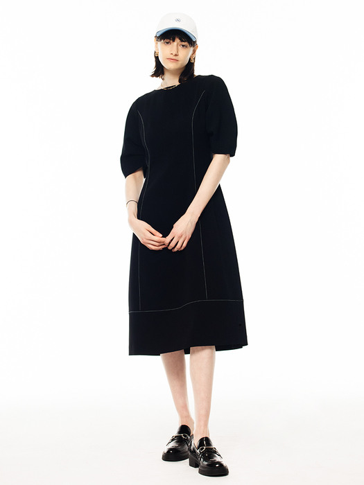 [Drama Signature] Volume Sleeve Stitch Dress