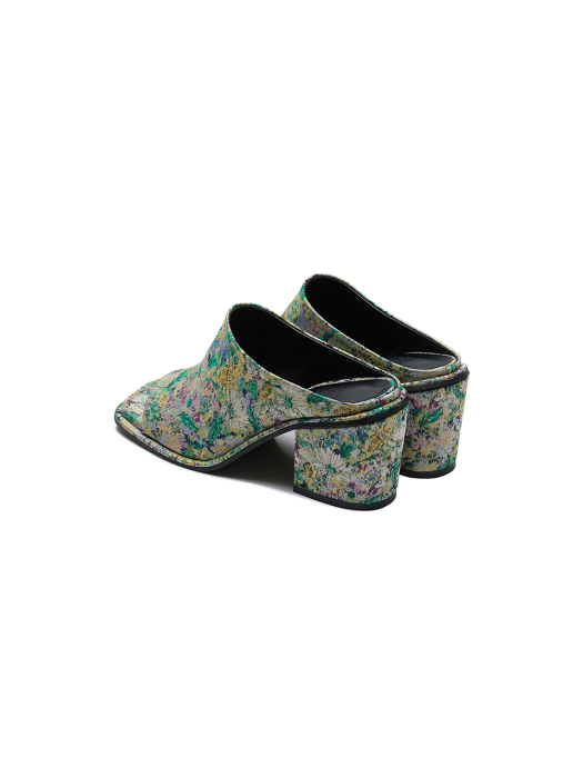 UNKY Chunky Heeled Sandals - Green/Yellow Multi