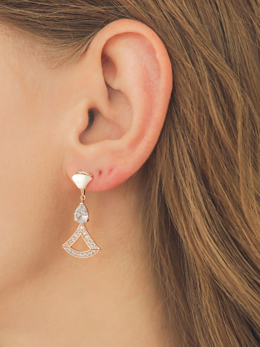 Mother-of-pearl drop Cubic Rose Gold Earrings M03680