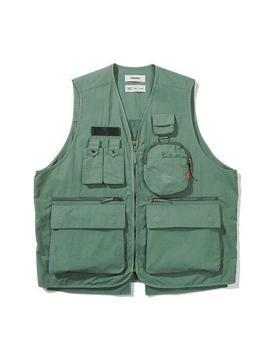 Garment Dyed Utility Vest (green)