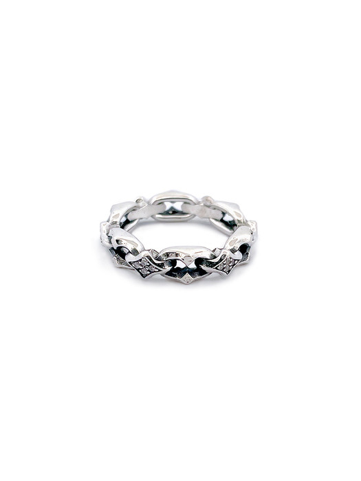 SRN.D15 Dolphin ring [ white stone]