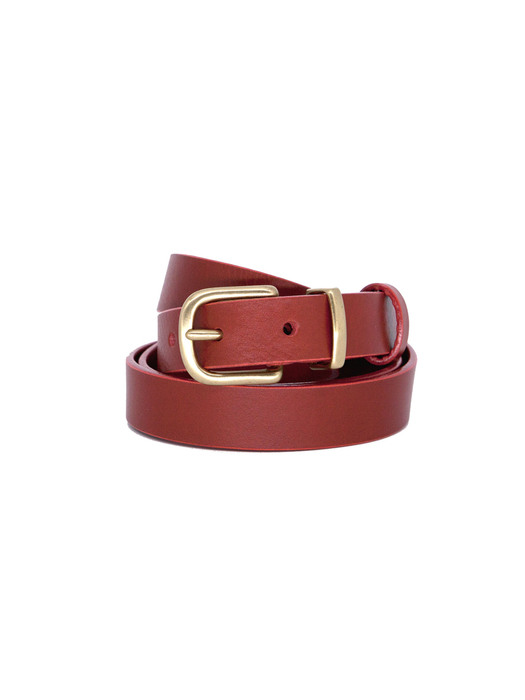 25mm Slim Leather Belt (RED)