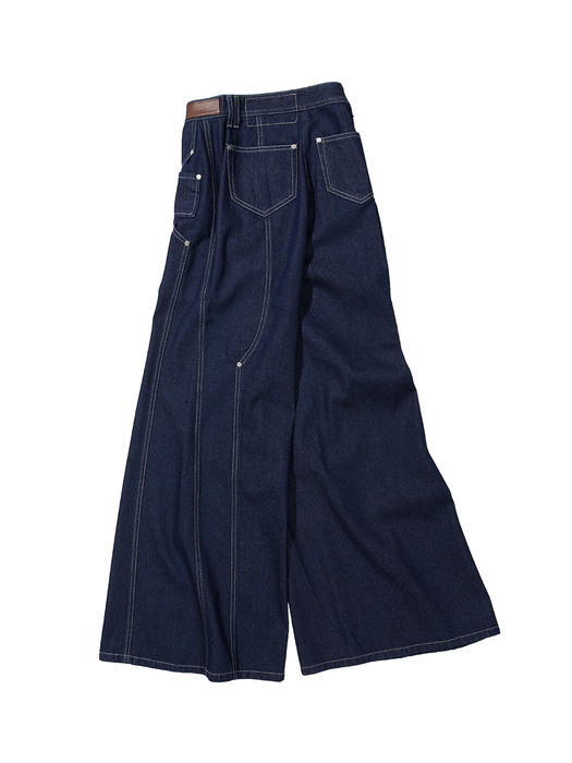 (WOMEN) SEAM VARIATION INDIGO WIDE JEANS apa535w(INDIGO)