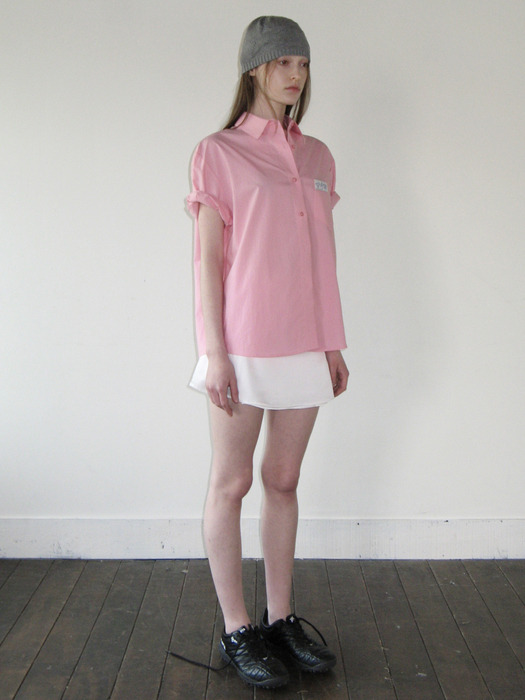 HALF SLEEVE COTTON SHIRT (PINK)