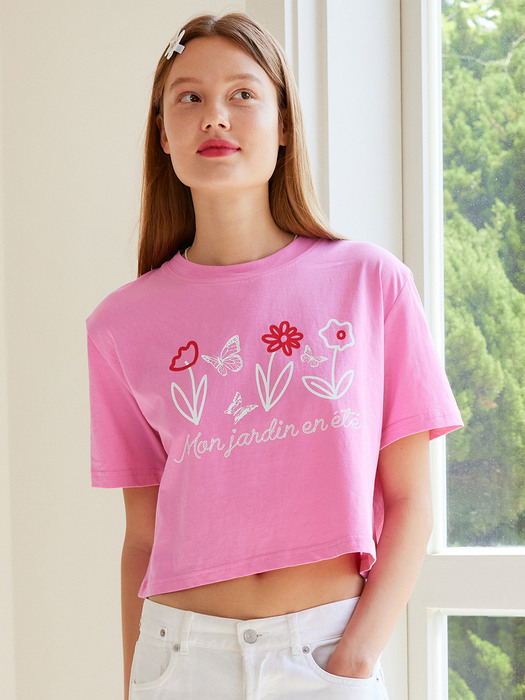 Semi Crop Flower Tshirt_PK