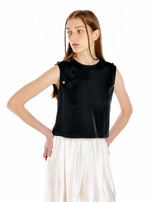 UPTTON Short Sleeve Transformative Top - Black/Ivory