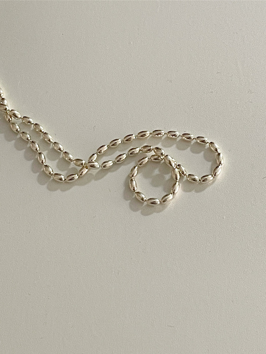 [Silver925] oar Classic Riz Silver Necklace