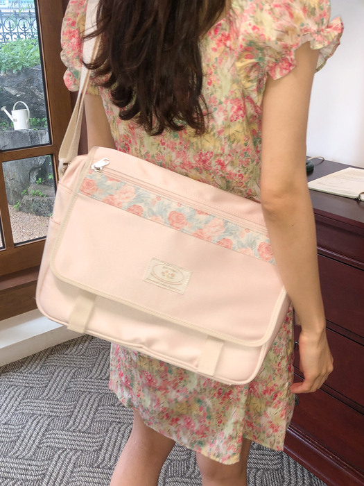 Satin Messenger Bag - pale pink