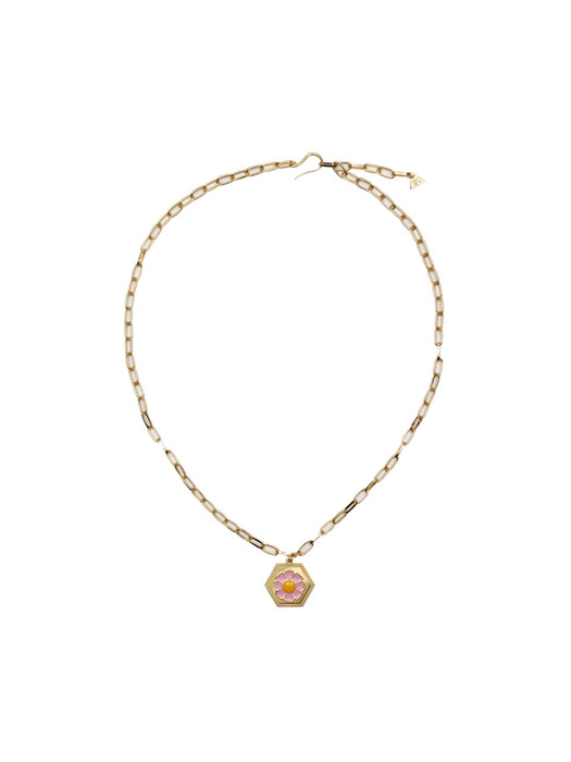 GOLD DAISY NECKLACE / BLM005-PINK