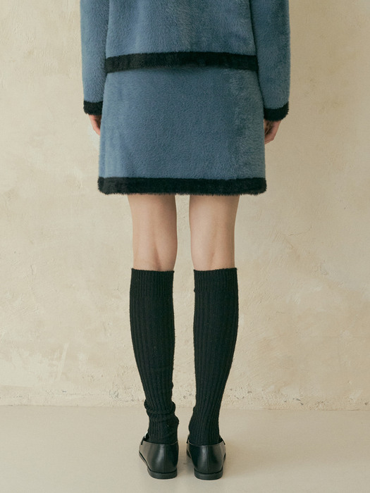 V. cotton candy knit skirt (dark blue)