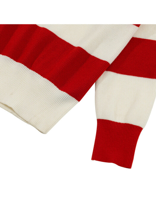  Stripe Collar knit Red (Men)