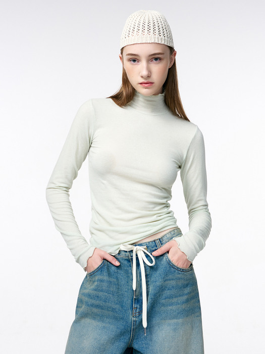 Bell Sleeve Turtleneck, Mint