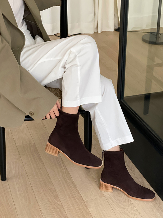 IS_221082  Suede Wood Ankle Boots (3colors)