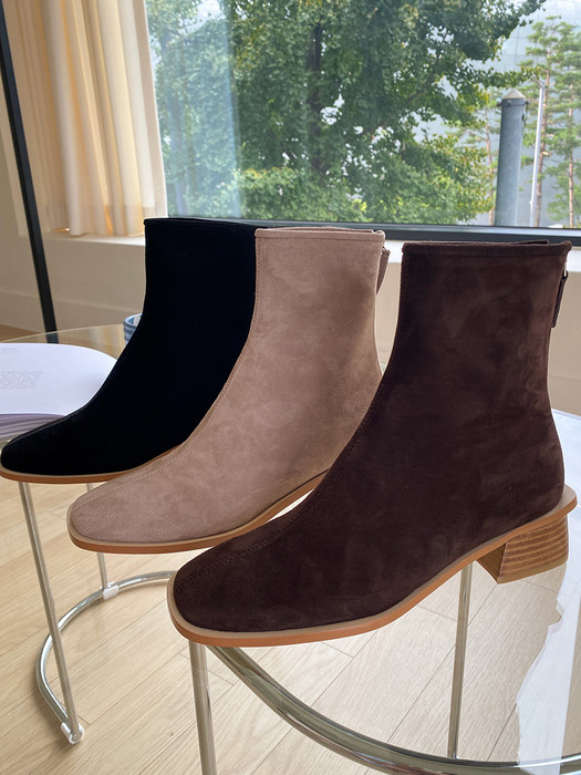 IS_221082  Suede Wood Ankle Boots (3colors)