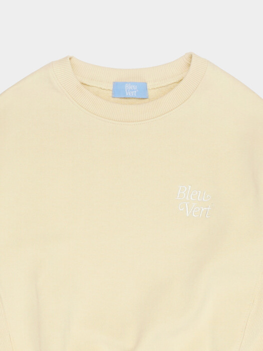 Bleuvert Crop Sweat Shirts(Yellow)