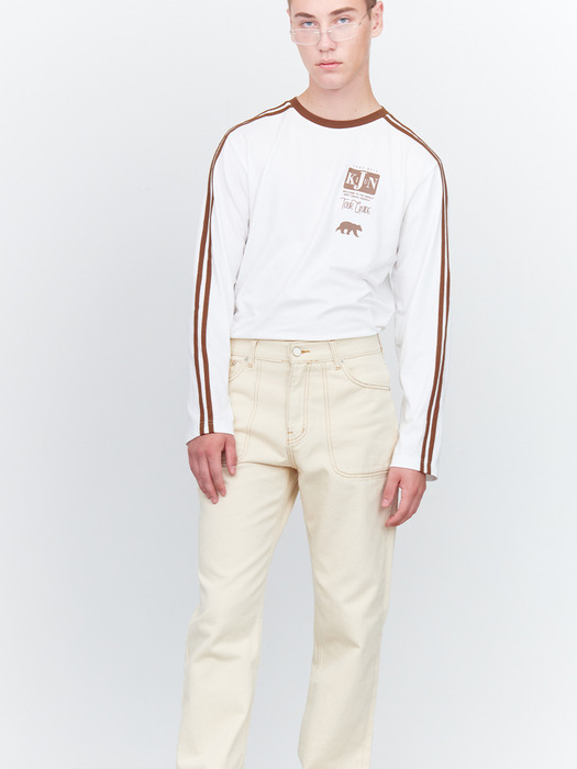 Tour Guide Football T-Shirt Off-White Brown