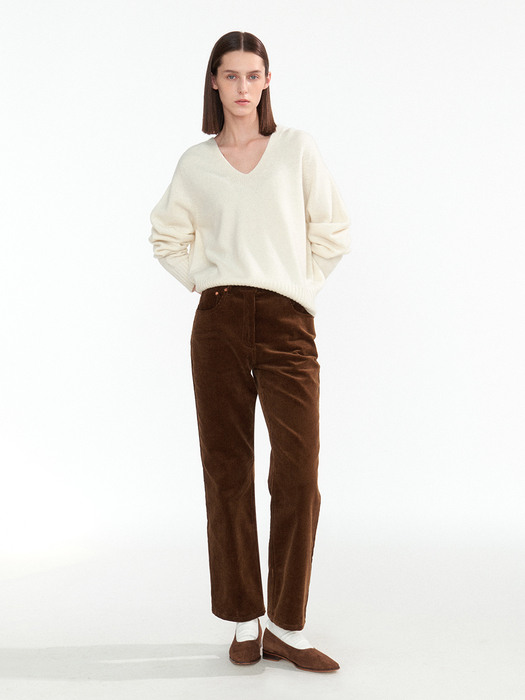 Erin wool v-neck pullover (Ivory)