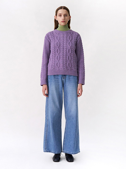 22FW Cable Wool Knit / Lilac