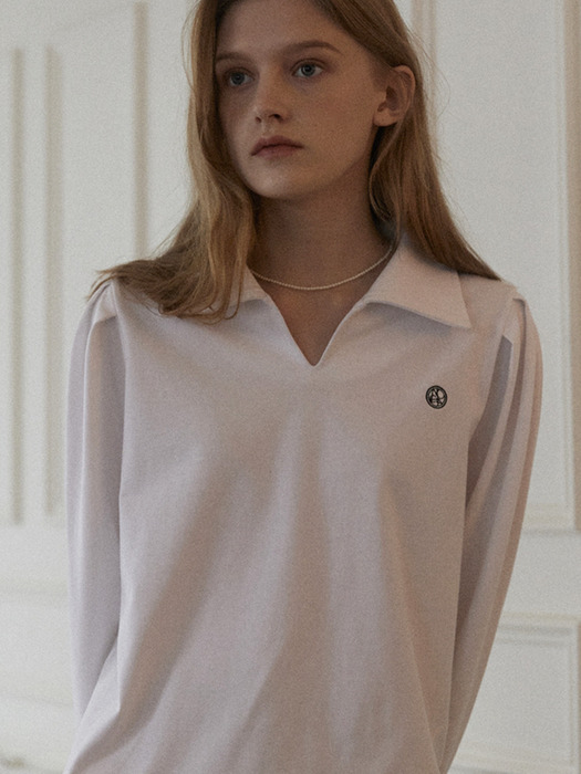 Emblem Logo Collar T-shirt - Off White