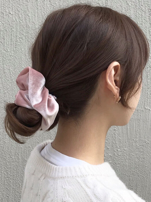 oar Vintage Velvet Volume Scrunchie[Pink] 빈티지 벨벳 볼륨 스크런치