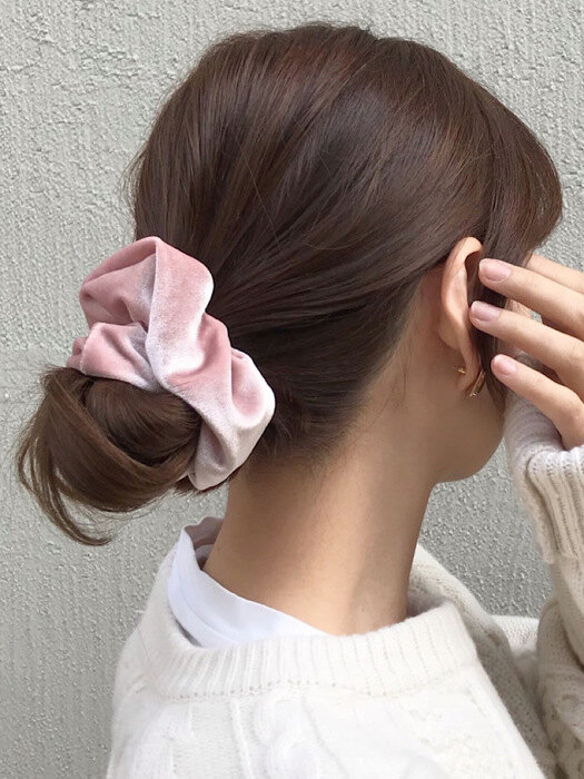 oar Vintage Velvet Volume Scrunchie[Pink] 빈티지 벨벳 볼륨 스크런치