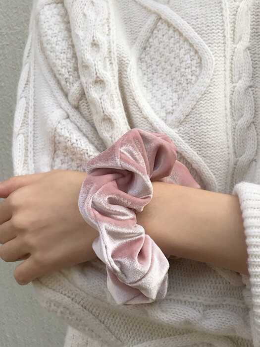 oar Vintage Velvet Volume Scrunchie[Pink] 빈티지 벨벳 볼륨 스크런치