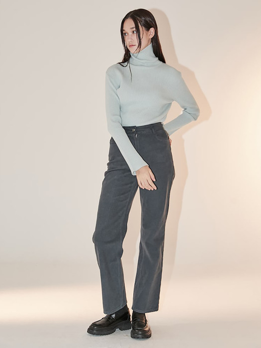 Essential Turtleneck Knit Pullover  Light Grey (KE2X51M012)