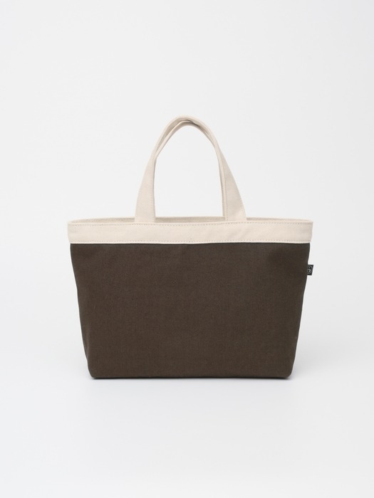 Color Block Tote Bag_NATURAL+BROWN
