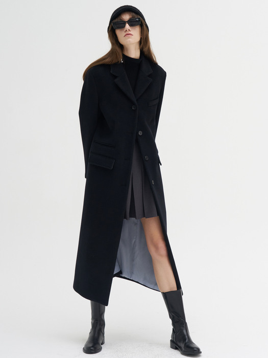 [단독]22 Winter_ Black Long Tailored Coat 