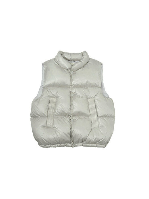 SIOT4053 duckdown glossy PD vest_Silver gray