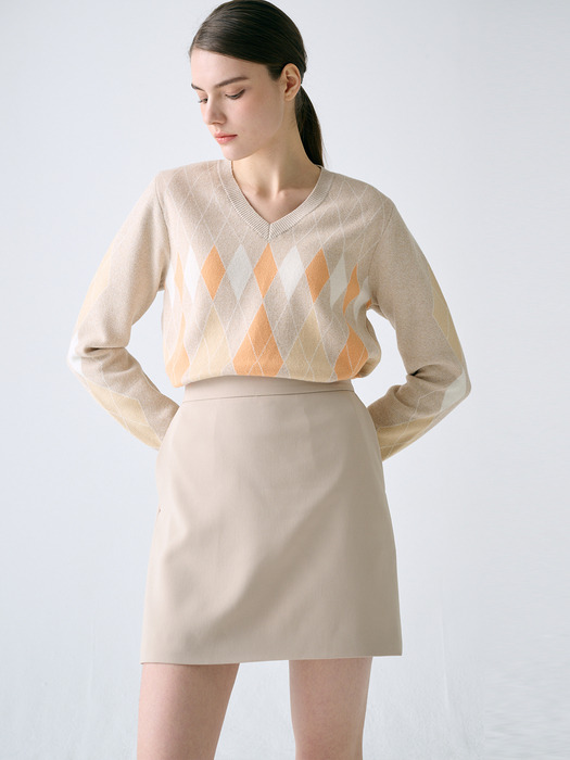 [KNIT] Argyle Knit Pullover_2color