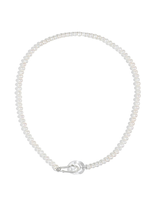 [담수진주,Glass,Silver925]Daily pearl necklace