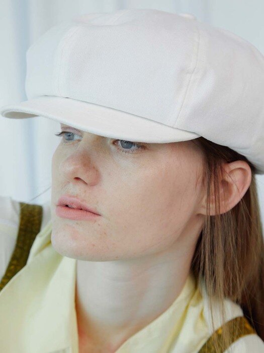 NEWSBOY CAP_WHITE