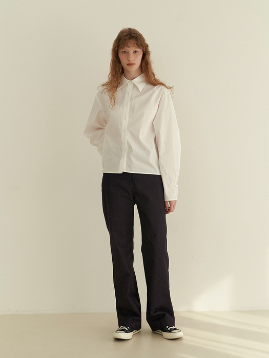 2.18 Roundy cotton shirt (White)