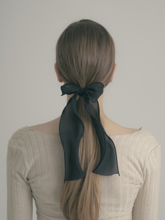 Long silk ribbon tail hairband