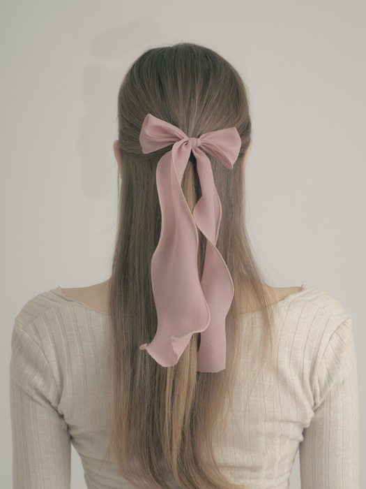Long silk ribbon tail hairband