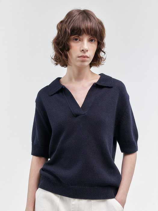 Cotton Pullover Knit (D/Navy)
