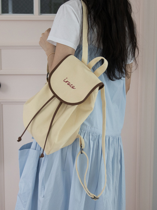 logo backpack_butter beige