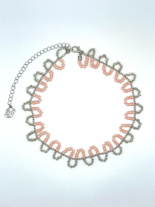 WAVE BEADS NECKLACE-PINK