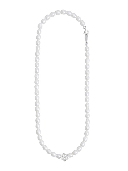 [Silver925]SE017 Rose point pearl necklace