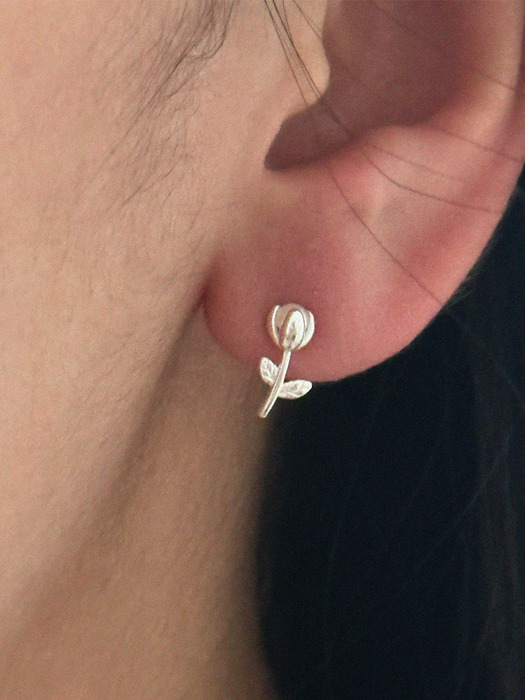 silver925 rose earring