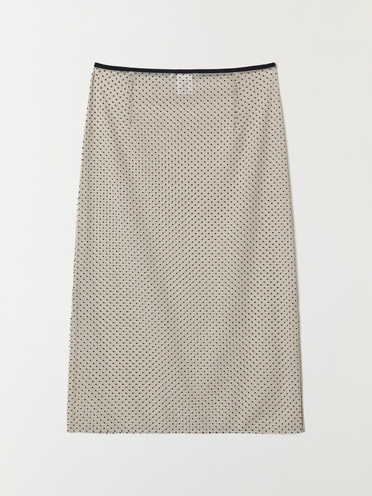 Tiny dot pattern skirt_beige