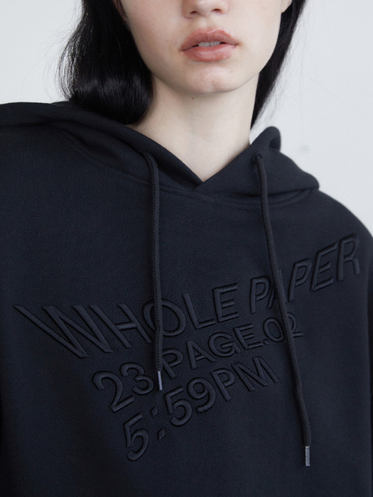 Embroidered graphic hoodie - black