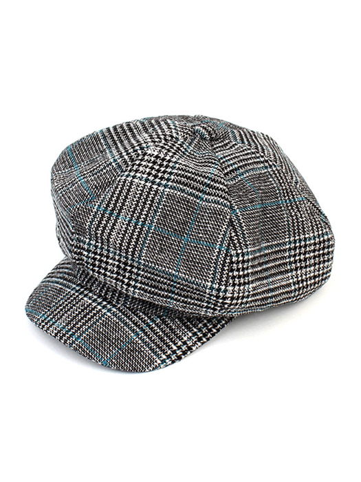 Glencheck Black Wool Newsboy Cap 뉴스보이캡