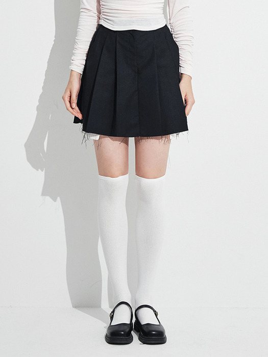 Rose Layered Mini Skirt [Black]