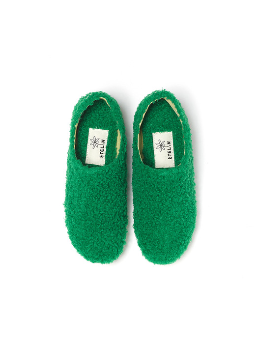 Holiday Fur Patform Loafers - Chunky Green
