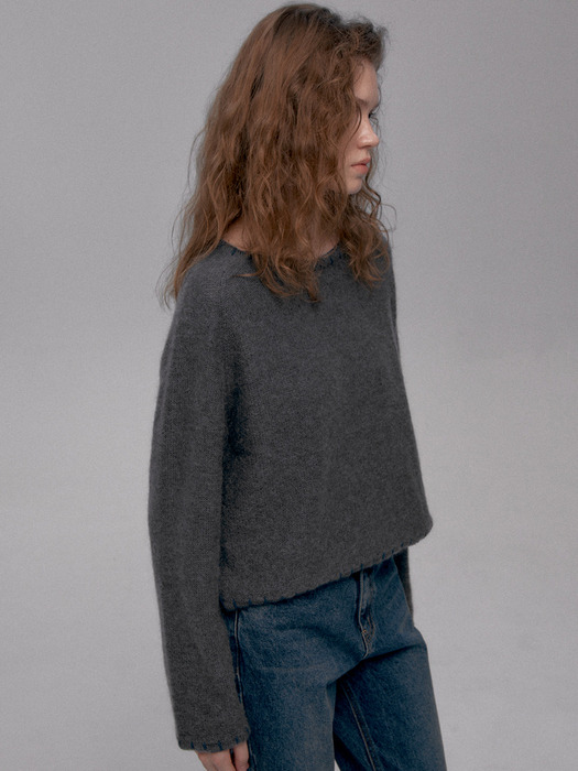 Mohair Stitch Knit(Charcoal)