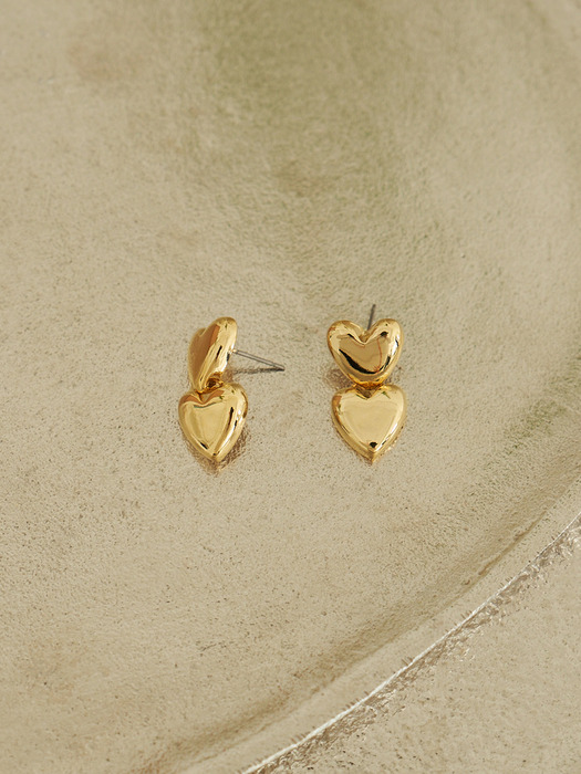 two heart earrings (2colors)